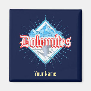 Dolomites South Tirol Retro Skier Ski Magneet