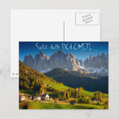 Dolomites village à automne carte postale italienn (Devant / Derrière)