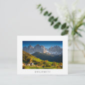 Dolomites village en automne blanc texte carte pos (Debout devant)