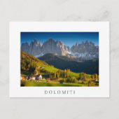 Dolomites village en automne blanc texte carte pos (Devant)