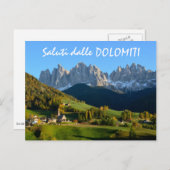 Dolomites village en automne carte postale texte i (Devant / Derrière)