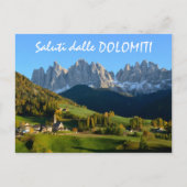 Dolomites village en automne carte postale texte i (Devant)
