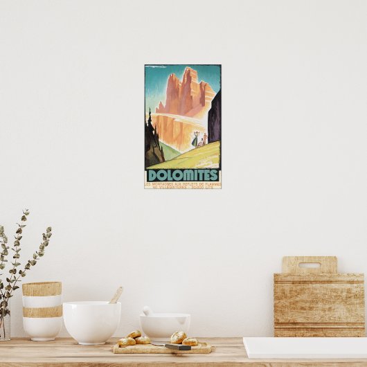 Dolomites Vintage Travel Poster (Keuken)