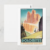 Dolomites Vintage Travel Poster Briefkaart (Voorkant / Achterkant)