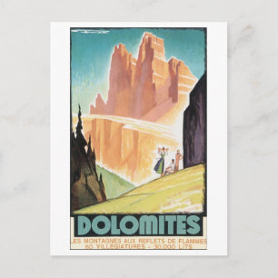 Dolomites Vintage Travel Poster Briefkaart