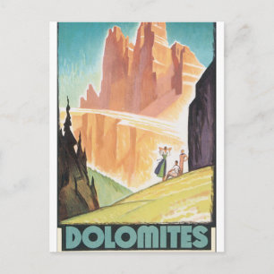 Dolomites Vintage Travel Poster Briefkaart