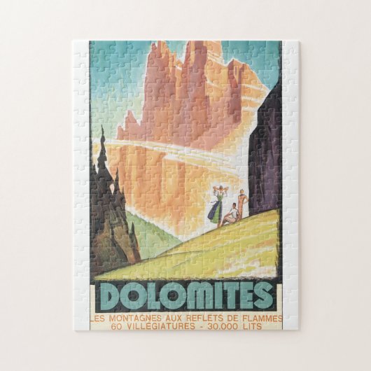 Dolomites Vintage Travel Poster Legpuzzel (Verticaal)