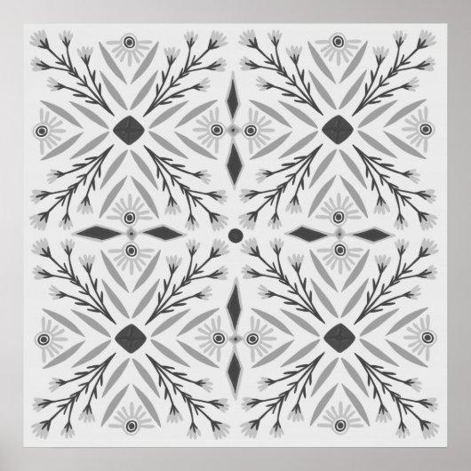 Dolores Botanische Tegel Pattern Art Poster (Voorkant)