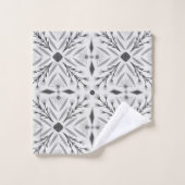Dolores Botanische Tegel Pattern Grey Bad Handdoek (Wasdoekje)