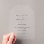 Dolores Classic Elegant Wedding Save the Date Acryl Uitnodigingen (Insitu (Draagbaar))