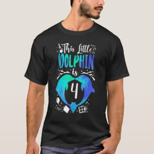 Dolphin 4th Birthday Dit kleine dolfijn is 4 T-shirt