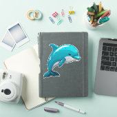Dolphin adorable blue sea animal sticker (iPad Cover)