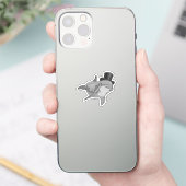 Dolphin als Gentleman met bovenste hoed Sticker (Telefoon)