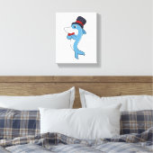Dolphin als Gentleman met Pet Canvas Afdruk (Insitu (Slaapkamer))