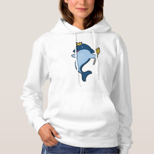 Dolphin als koning met staf en kroon hoodie