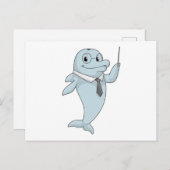 Dolphin als leraar met pointer briefkaart (Voorkant / Achterkant)