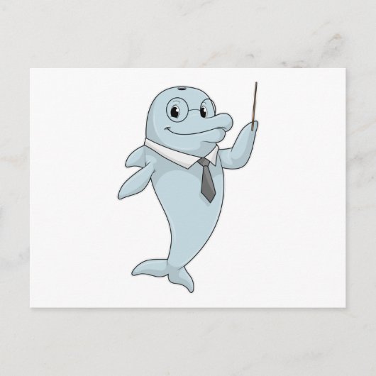 Dolphin als leraar met pointer briefkaart (Voorkant)