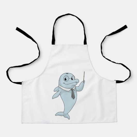 Dolphin als leraar met pointer schort (Voorkant)