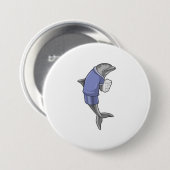 Dolphin als secretaris met Stack of paper Ronde Button 7,6 Cm (Voorkant /achterkant)