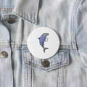 Dolphin als secretaris met Stack of paper Ronde Button 7,6 Cm (In situ)