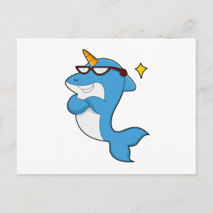 Dolphin als Unicorn met Glasses.PNG Briefkaart