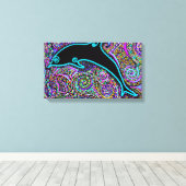 Dolphin Art Design Canvas Afdruk (Insitu (Houten vloer))