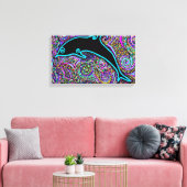 Dolphin Art Design Canvas Afdruk (Insitu (Woonkamer))