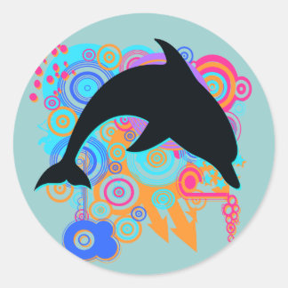 Dolphin Art Ronde Sticker