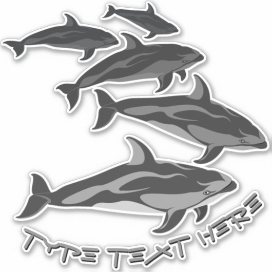 Dolphin Art Stickers - Aangepaste Dolphin Decalen (Voorkant)