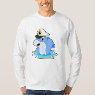 Dolphin as Captain with Hat T-shirt