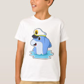 Dolphin as Captain with Hat T-shirt (Voorkant)