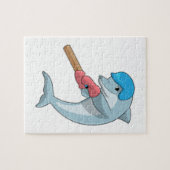 Dolphin at Cricket with Cricket bat Legpuzzel (Horizontaal)