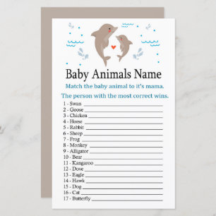 Dolphin Baby Animals Name Game