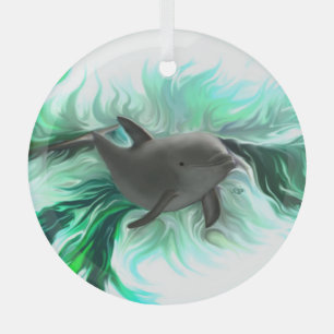 Dolphin Baby Glas Ornament