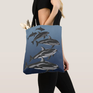 Dolphin Bags Pacific White Sided Dolphin Canvas ta Draagtas