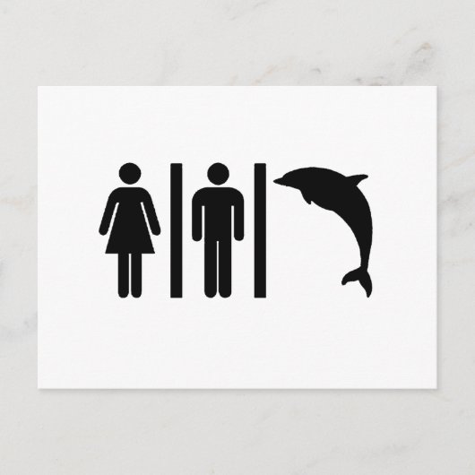 Dolphin Bathroom Briefkaart (Voorkant)