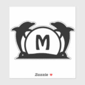 Dolphin Beach Front Mailbox Adres Sticker (Vel)