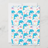 Dolphin Birthday Invitation in White (Dos)