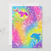 Dolphin Birthday Invitation Rainbow Dolphin Invite Kaart (Achterkant)