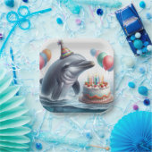 Dolphin Birthday Papieren Bordje (Feest)