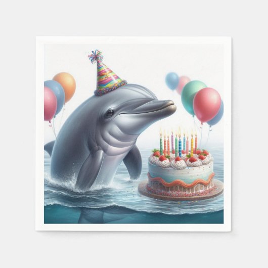 Dolphin Birthday Servet (Voorkant)