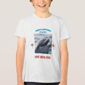 Dolphin Birthday Splash Tri-Blend Shirt (Voorkant)