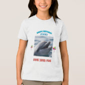 Dolphin Birthday Splash Tri-Blend Shirt (Voorkant)