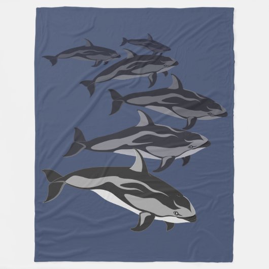 Dolphin Blanket White Sided Dolphin Fleece Blanket (Voorkant)