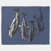 Dolphin Blanket White Sided Dolphin Fleece Blanket (Voorkant (Horizontaal))