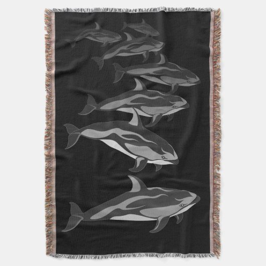 Dolphin Blanket White Sided Dolphin Throw Blanket Deken (Voorkant Verticaal)