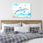 Dolphin Canvas Afdruk (Insitu (Slaapkamer))