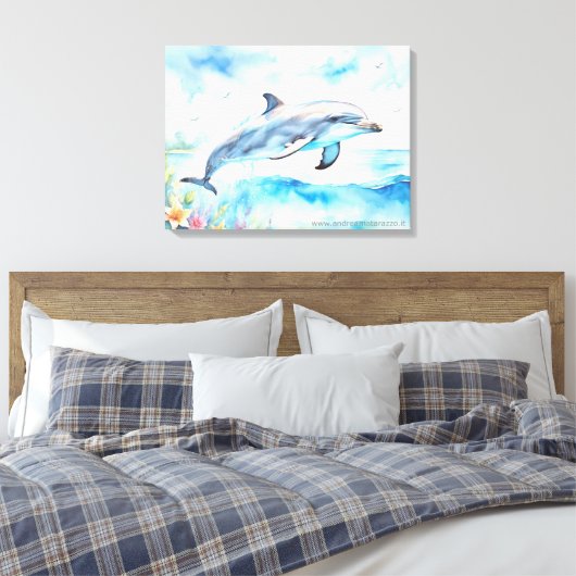 Dolphin Canvas Afdruk (Insitu (Slaapkamer))