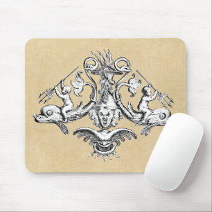 Dolphin & Cherub Nautical Emblem Muismat