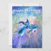 Dolphin Couple Bonne Carte Anniversaire (Devant)
